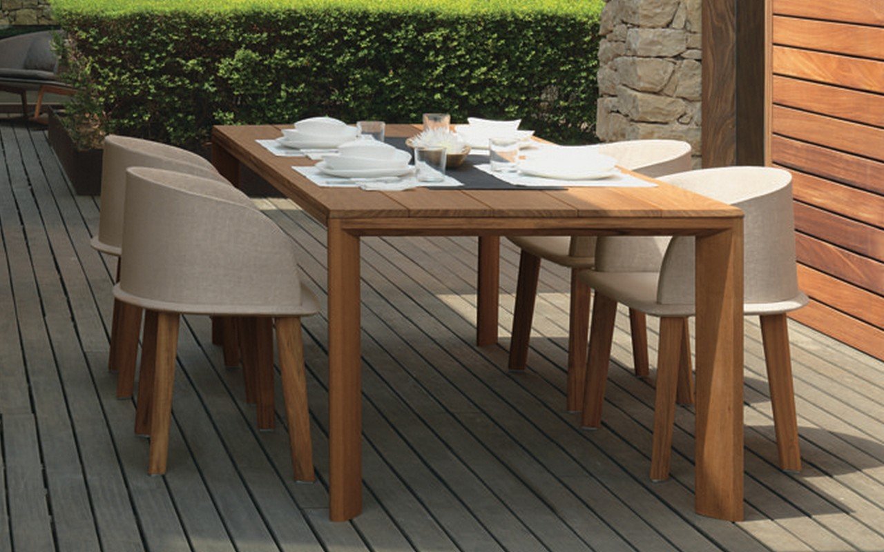 Cleo Outdoor Iroko Wood Dinning Table by Talenti picture № 0